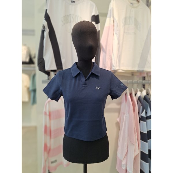 [여주점] FS2TSH2253F DAN 코튼스판 세미크롭 카라티셔츠 여성용반팔티