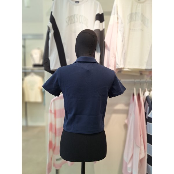 [여주점] FS2TSH2253F DAN 코튼스판 세미크롭 카라티셔츠 여성용반팔티