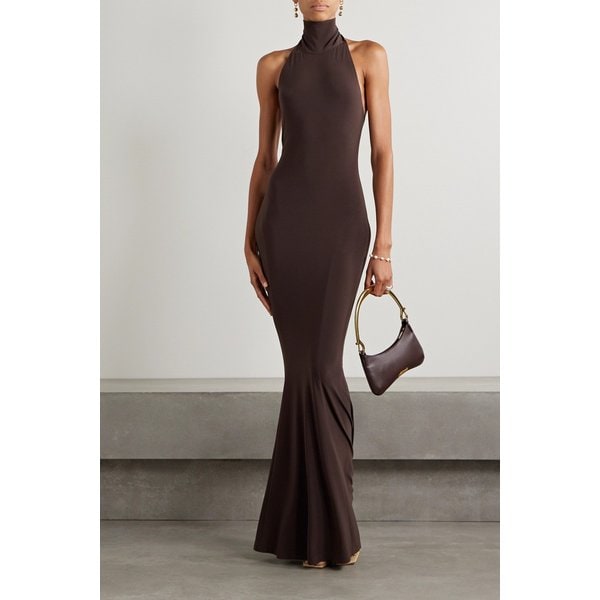 노마카말리 스트레치 저지 터틀넥 가운 초콜릿 1647597316090751