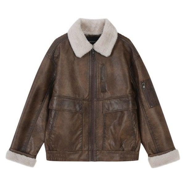 [여주점] 남성 카라 빈티지 무스탕(B244LI350P)