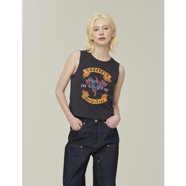 SUPERDRY 슈퍼드라이 W 타투 그래픽 슬리브리스 (SDFIVCP61)