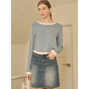 유스 레이어드 라인 포인트티 블루