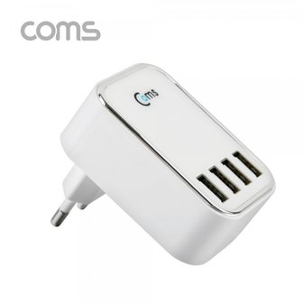 엠지솔루션 MG/ [KT974] Coms 전원 멀티 충전기-USB 4Port (White)