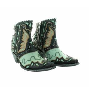 4847817 OLD GRINGO Womens Eagle Flight Boots In Black/aqua