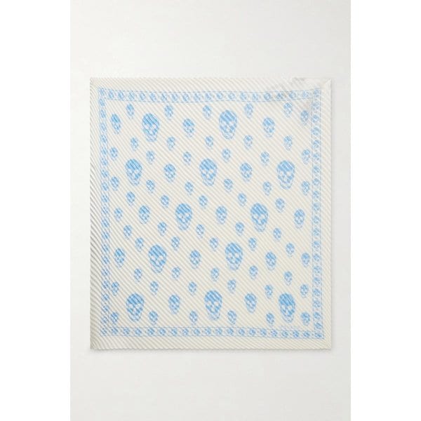 프린트 플리세 실크 새틴 스카프 46376663163054010