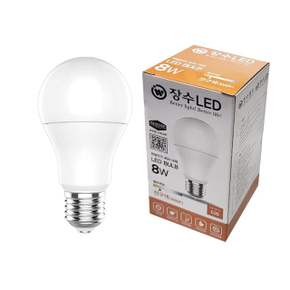 장수램프 A19 LED 벌브 전구 8W E26 전구색 다마 조명
