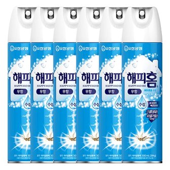  해피홈 에어로솔 수성 무향 500ml X 6개