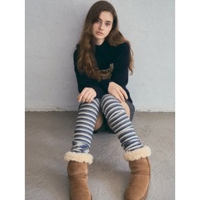 Vintage Stripe Leg Warmers_Cream(O25-ACC09)