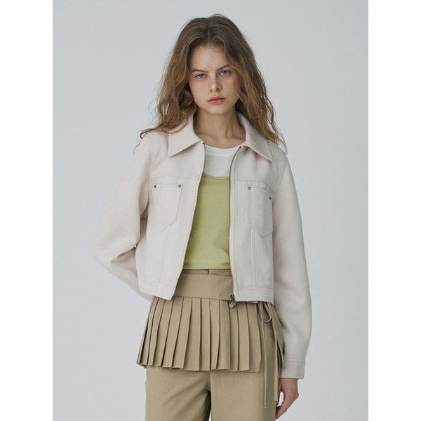 샌드 스웨이드 집업 자켓_MC3LEN3