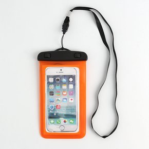 이어폰연결 스마트폰 방수팩(오렌지) IPX8