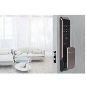 코맥스 푸시풀도어락 CDL-203P(골드) 디지털도어록 오피스텔 원룸 아파트