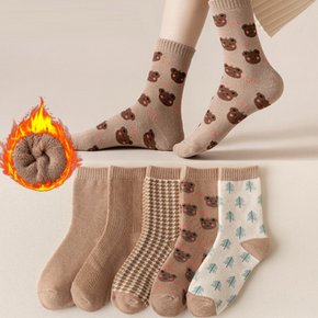 두꺼운 여성면양말 중목 보온 5켤레 양말세트 ODM-SOCKS144
