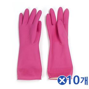 튼튼하게 편리한 오래쓰는 핑크 고무장갑-소x10개 김장용품