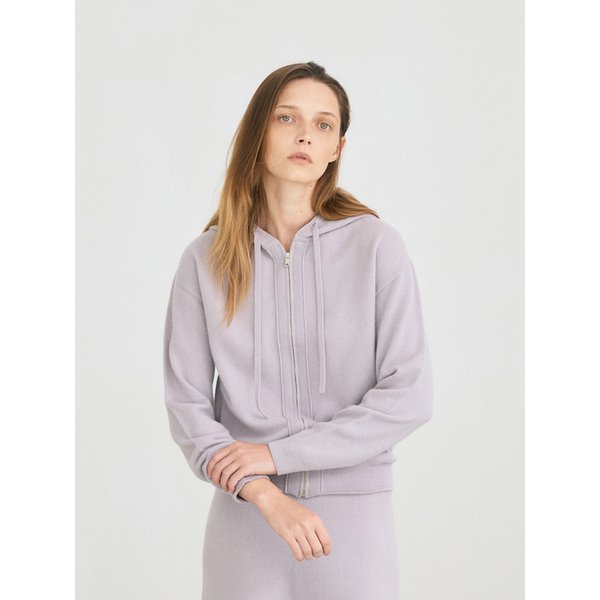 semi wide knit pants -  italy cashmere 100% (purple)