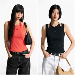 [장원영PICK] 여성스트레치 립 탱크탑 T32F1TTO34TWT1 TOMMY JEANS