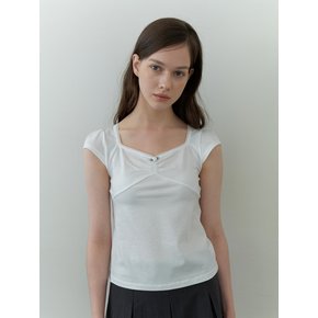 rosy shirring top - white