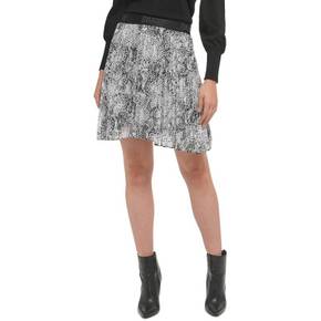 4002948 DKNY Womens Animal Print Mini Pleated Skirt