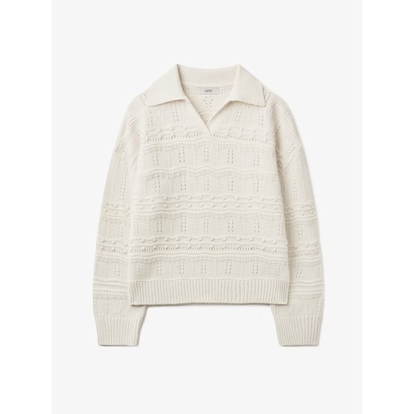 램스울 스트라이프 카라 니트_2COLORS