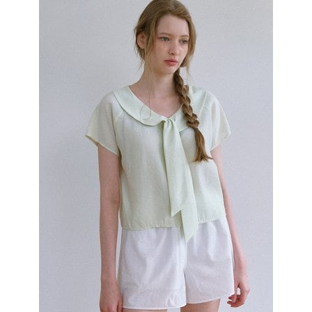 라미네즈 Collar Tie Blouse - Mint