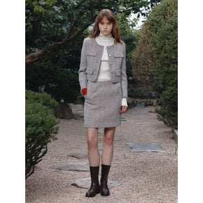 [Signature] MIENNE Tweed Wool Mini Skirt_Beige