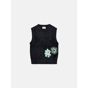 W Cali Shaggy Knit Vest Black