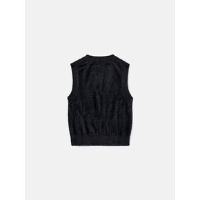 W Cali Shaggy Knit Vest Black