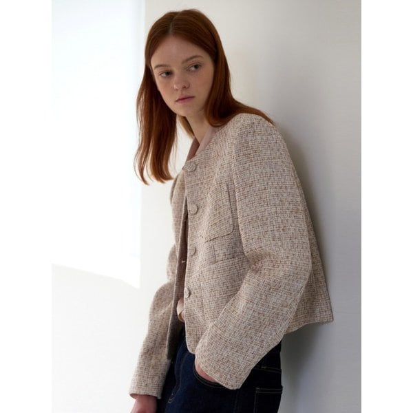 [리퍼브] CLASSIC TWEED JACKET BEIGE