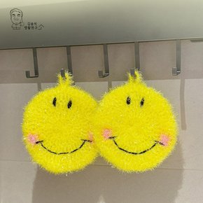 주방 스마일 수세미 아크릴 뜨개수세미 설거지 거품