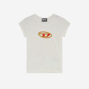 (W) 디젤 T-안지 피카부 로고 티셔츠 화이트 (W) Diesel T-Angie Peekaboo Logo T-Shirt White 2