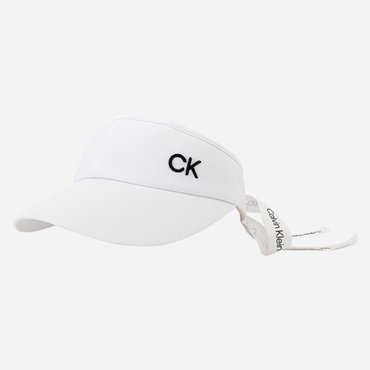 Calvin Klein 캘빈클라인 골프 여성 CK 사이드 로고 모자 리본 썬바이저 BRIGHT WHITE