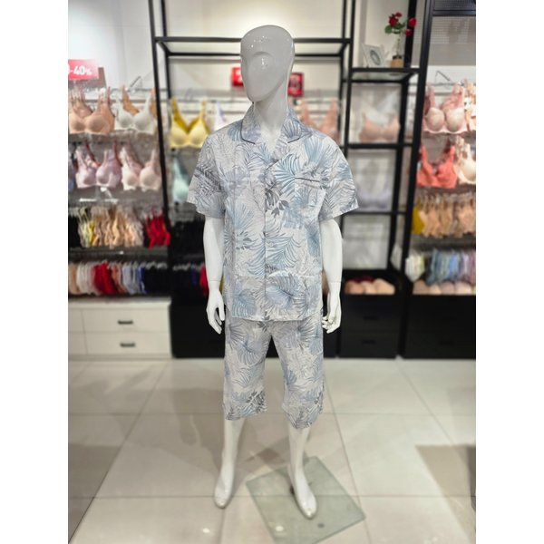 [시흥점] (SH) 비너스 면 60수 고밀도 아사 잎사귀 나염 남성 파자마[VPA4532M-MT]