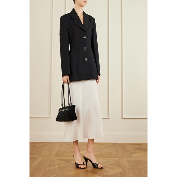 드멜리어 뉴욕 가죽 트림 스웨이드 숄더백 46376663162980009