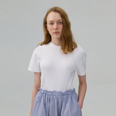 Rib Blocking T-Shirt_WHITE