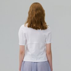 Rib Blocking T-Shirt_WHITE