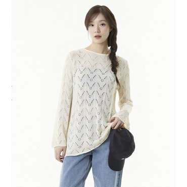 플라스틱아일랜드 스카시 조직 니트 풀오버 (PR2KL481)