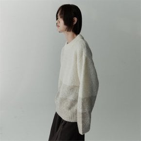 [최초가 148,000][리이] ALPACA WOOL BLEND GRADATION KNIT SWEATER TOP IVORY BEIGE