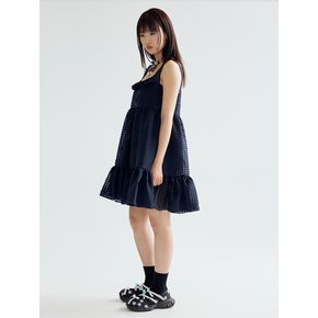 FRILL MINI DRESS - NAVY