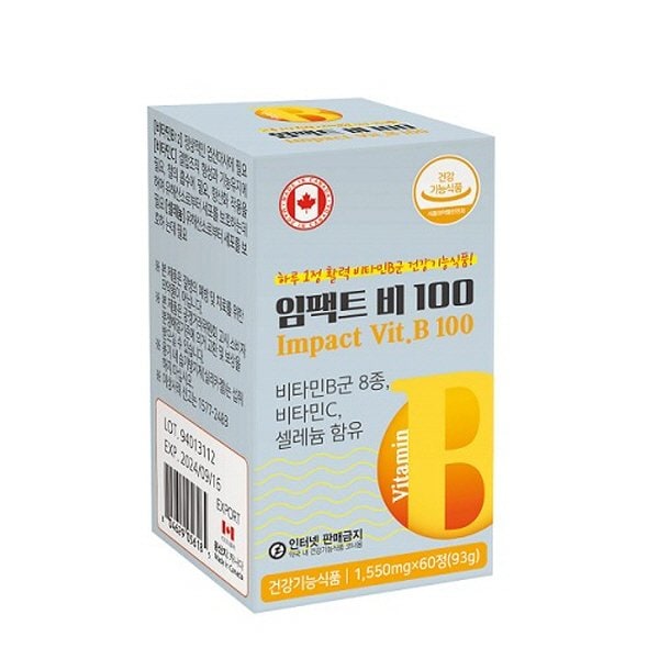 [PDH] 임팩트 비 100 (60정)/비타민B군 8종복합/비타민C/셀레늄 함유