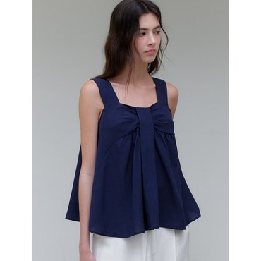 ourcomos comos 1175 draped flare blouse (navy)