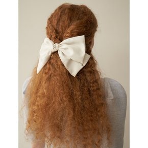 Matt Point Hair Ribbon-White