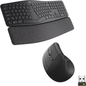 영국 로지텍 리프트 Logitech ERGO K860 Split Wireless Keyboard with wrist support and Lift