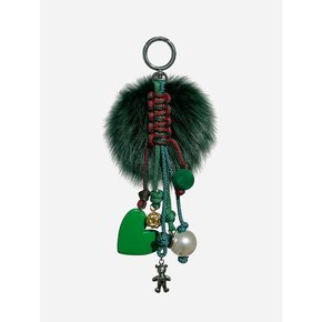 Multi Weaving Fur Keyring - Green Fur