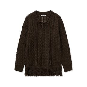 v tassel knit ops [brown]