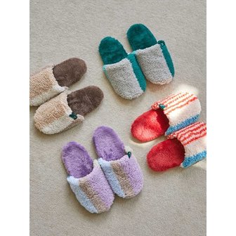 오리고 플리스 와이드 실내화 4 color