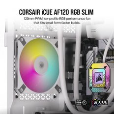 해적CORSAIR AF SLIM AF120 RGB SLIM, 120mmx15mm PWM RGB 시리즈, 유체 동압 베어링 팬