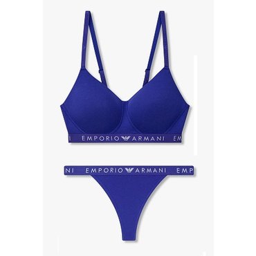 EMPORIO ARMANI 여성 로고 밴딩 소프트 컨투어 브라&티팬티 세트(0824381528,0824310520)