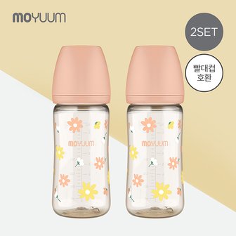 모윰 PPSU 노꼭지 올인원 젖병 270ml 2팩 - 데이지 에디션