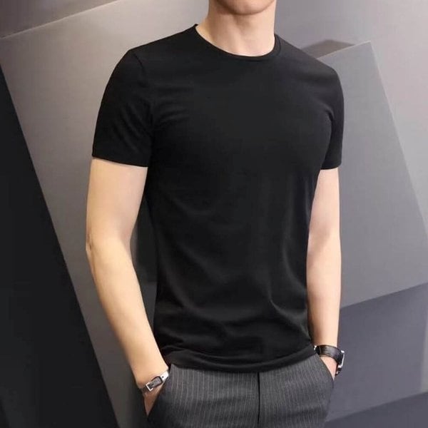 여름 남자 쿨 라운드넥 무지 심플 반팔 티셔츠 OC-TSH-SWFIE7N6