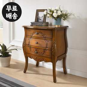 류 마호가니 엔틱 협탁 원목 3단 침대옆 높은 안방 협탁 거실 쇼파 인테리어 브라운