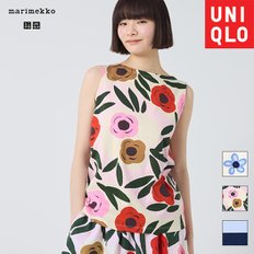 유니클로 여성 marimekko 그래픽 민소매 나시 티셔츠 468613